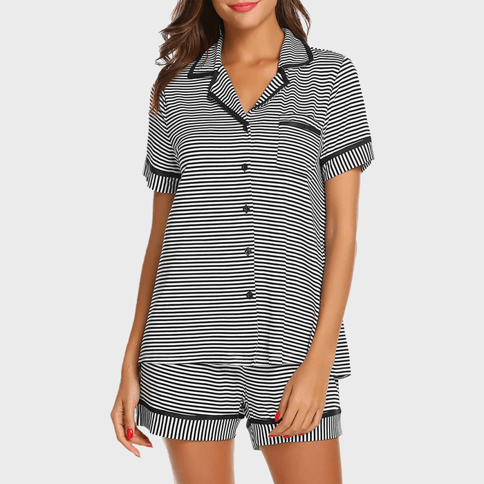 Ekouaer Pajamas Soft Striped